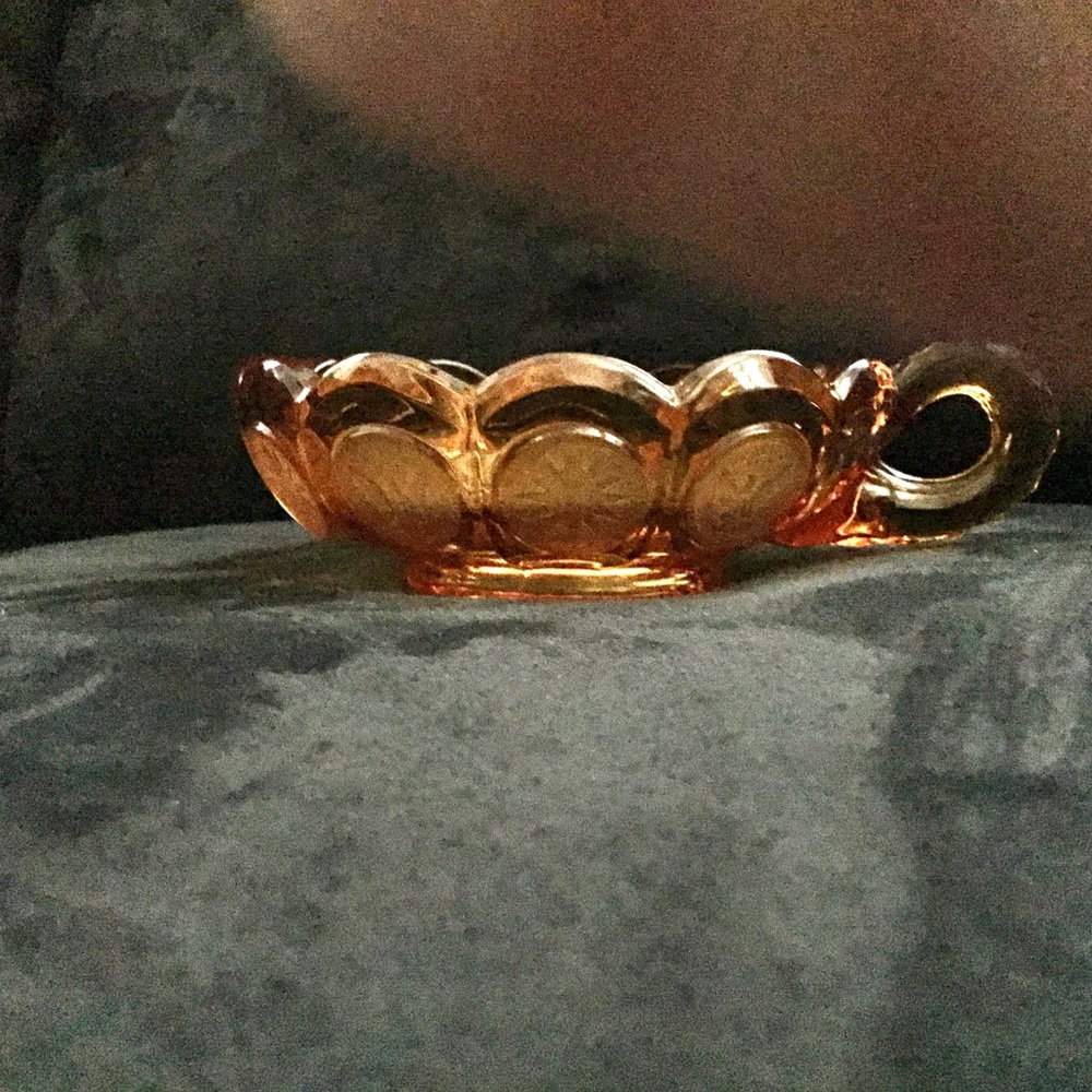Coin dish. Amber. Fostoria. Vintage